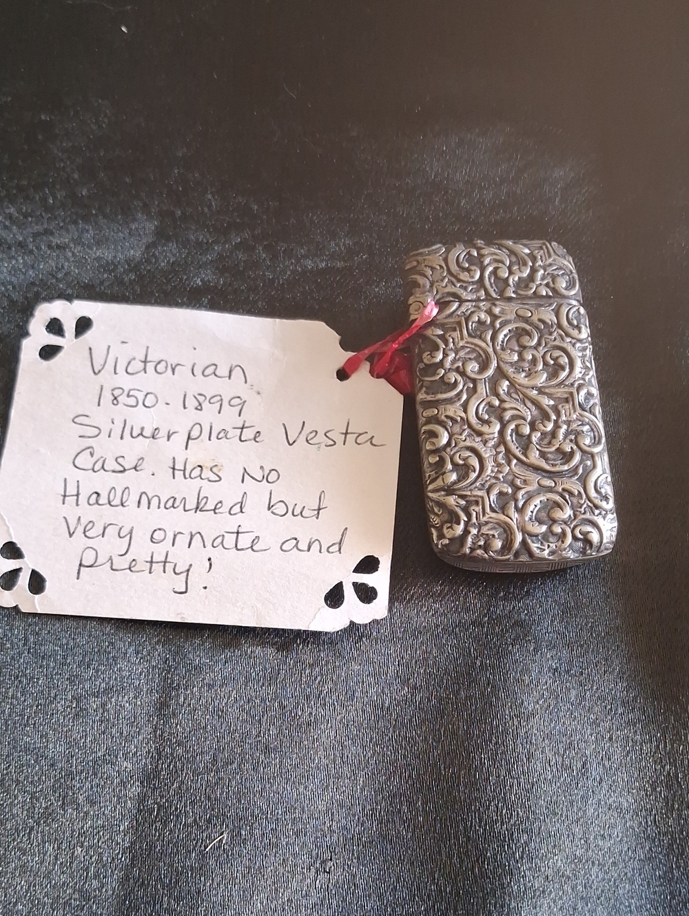 Victorian Ornate Silverplate Embossed Vesta Case
